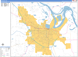 Pine Bluff Wall Map Basic Style 2026